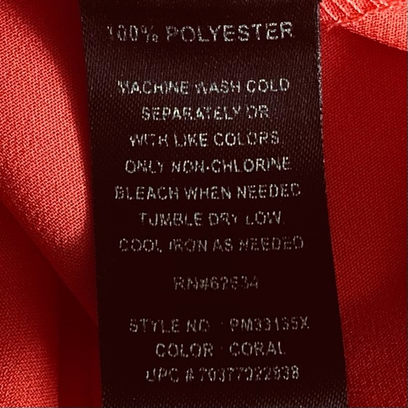 Plus Moda women coral longsleeve button down semi sheer high low shirt tail - Picture 8 of 10